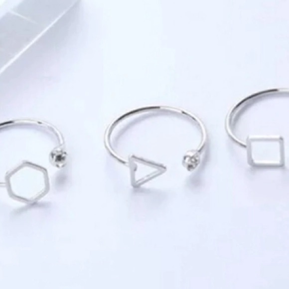 NEW!💙💎MODERN! TRIANGLE! GEOMETRIC RING!💎💙OPEN! - Picture 2 of 8